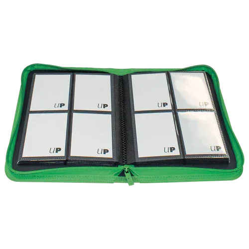 Ultra PRO Vivid 4-Pocket Zippered Binder: Green - TCG Omega