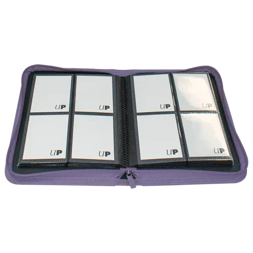 Ultra PRO Vivid 4-Pocket Zippered Binder: Purple - TCG Omega