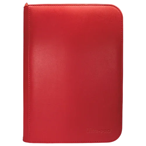 Ultra PRO Vivid 4-Pocket Zippered Binder: Red - TCG Omega