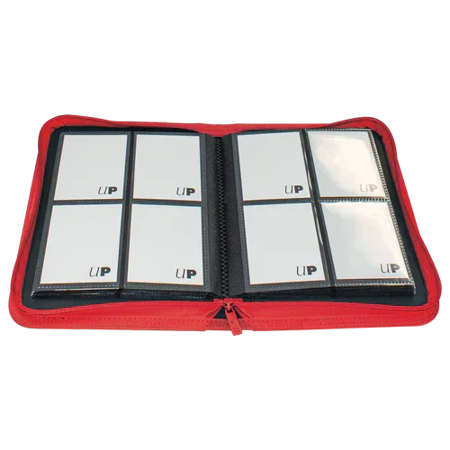 Ultra PRO Vivid 4-Pocket Zippered Binder: Red - TCG Omega