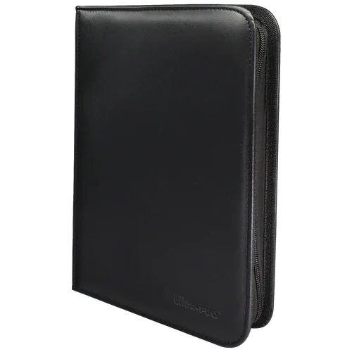 Ultra PRO Vivid 4-Pocket Zippered Binder: Black - TCG Omega