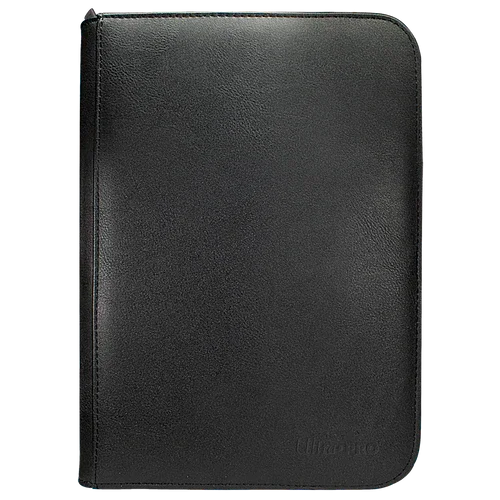Ultra PRO Vivid 4-Pocket Zippered Binder: Black - TCG Omega