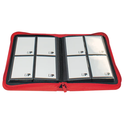Ultra PRO Vivid 4-Pocket Zippered Binder: Red - TCG Omega