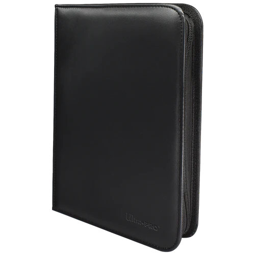 Ultra PRO Vivid 4-Pocket Zippered Binder: Black - TCG Omega