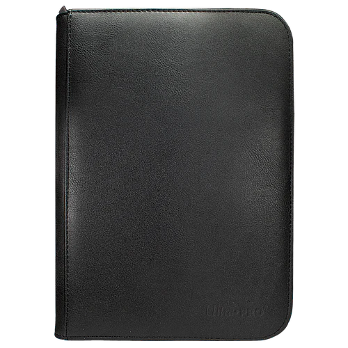 Ultra PRO Vivid 4-Pocket Zippered Binder: Black - TCG Omega