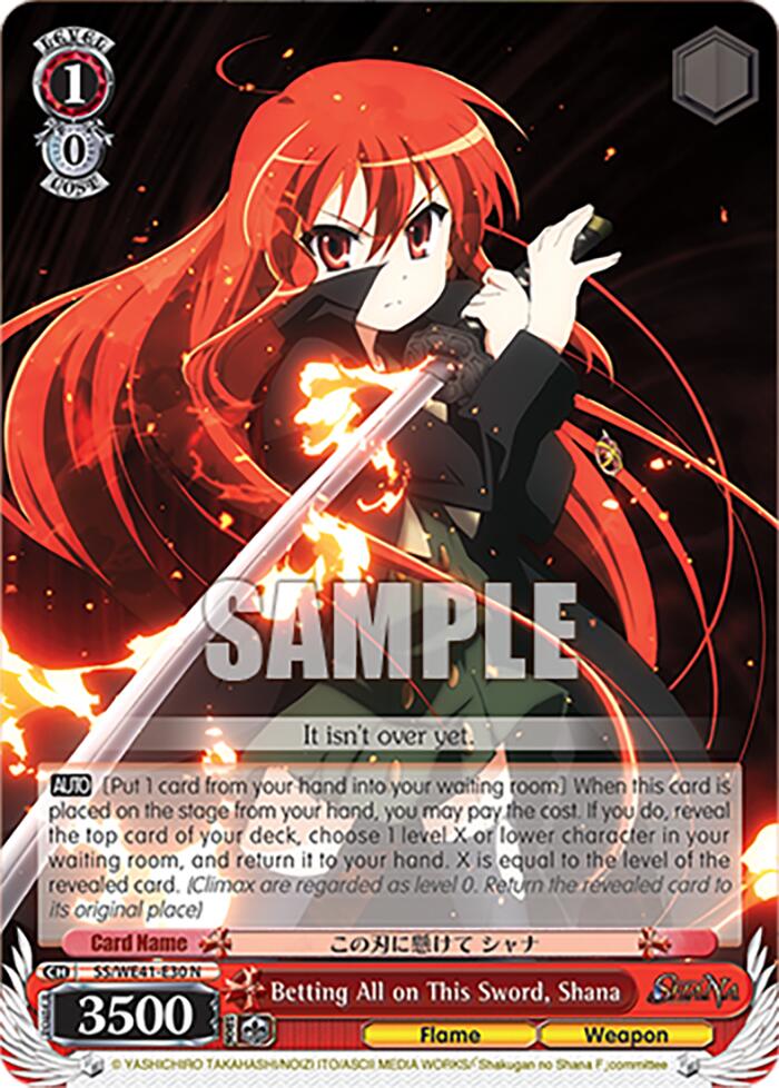 Betting All on This Sword, Shana (SS/WE41-E30) - TCG Omega