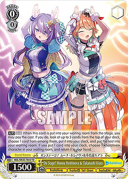 On Stage! Moona Hoshinova & Takanashi Kiara (HOL/WE45-TE02) - TCG Omega