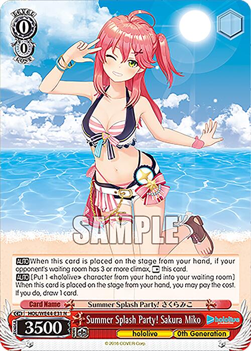 Summer Splash Party! Sakura Miko (HOL/WE44-E31) - TCG Omega