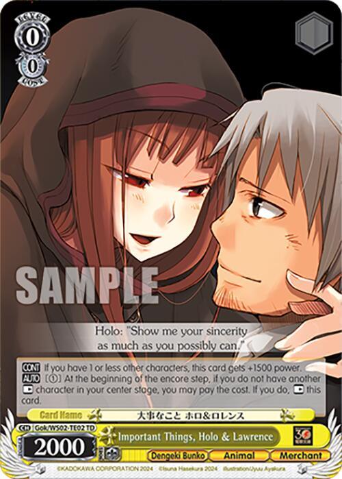 Important Things, Holo & Lawrence [G** - 002]