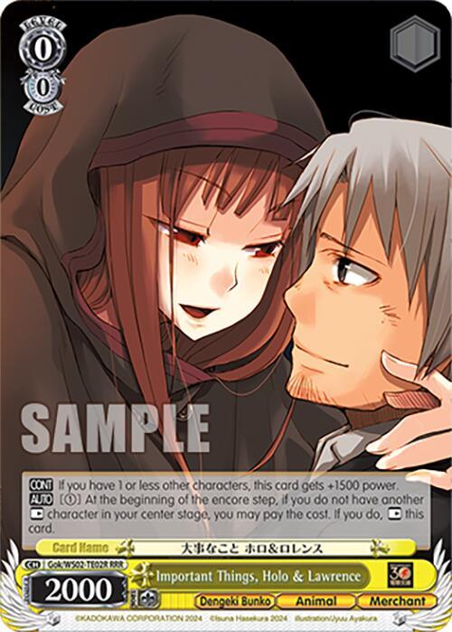 Important Things, Holo & Lawrence (RRR) [G** - 002]